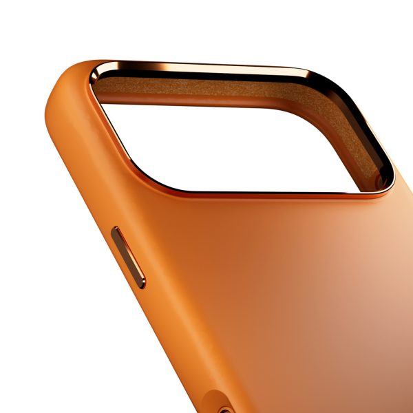 iPhone 17 Pro Max MagSafe silikona maciņš ar kameras aizsardzību un alumīnija pogām – oranžs