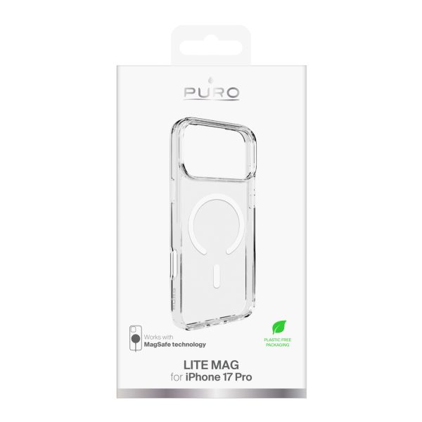 iPhone 17 Pro MagSafe Lite Mag TPU datora vāciņš - caurspīdīgs balts gredzens