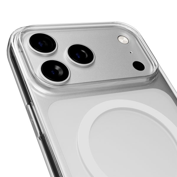 iPhone 17 Pro MagSafe Lite Mag TPU datora vāciņš - caurspīdīgs balts gredzens