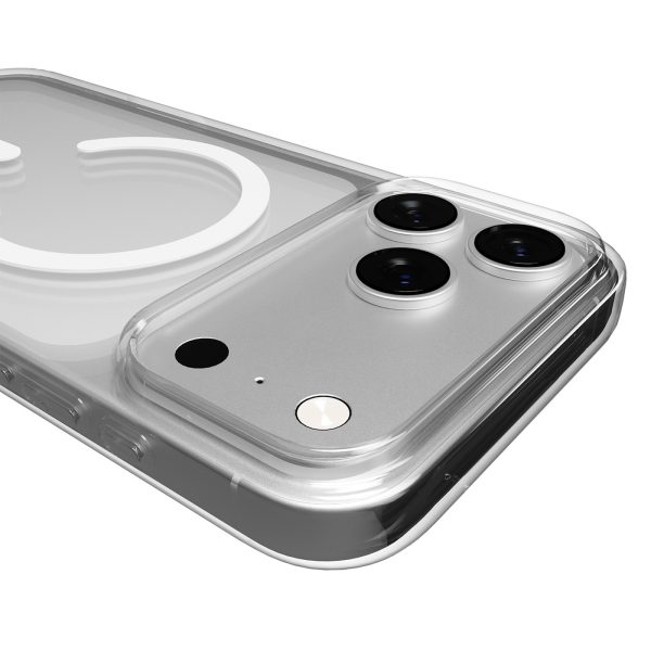 iPhone 17 Pro MagSafe Lite Mag TPU datora vāciņš - caurspīdīgs balts gredzens