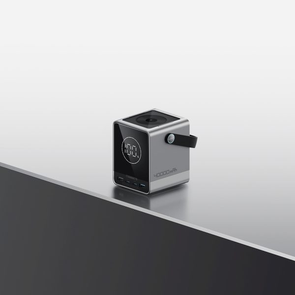 Powerbank ar bezvadu uzlādi 40000mAh USB-C USB-A 300W - melns