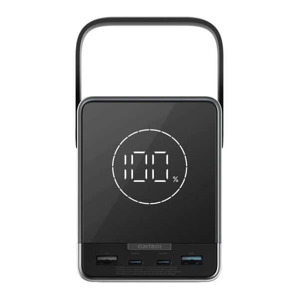 Powerbank ar bezvadu uzlādi 40000mAh USB-C USB-A 300W - melns