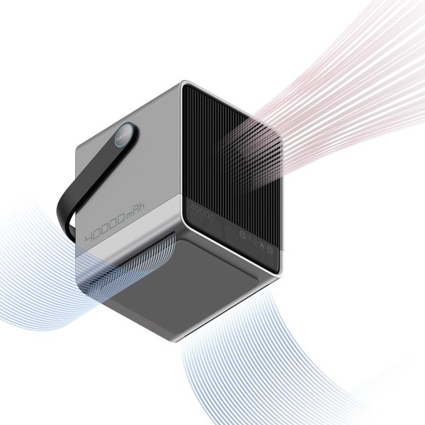 Powerbank ar bezvadu uzlādi 40000mAh USB-C USB-A 300W - melns