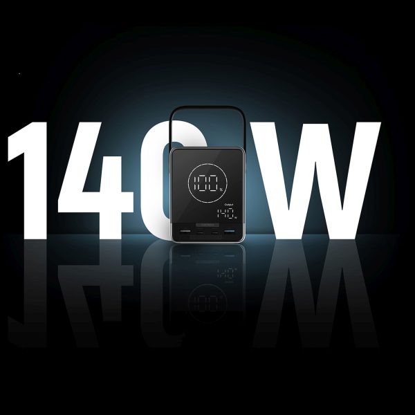 Powerbank ar bezvadu uzlādi 40000mAh USB-C USB-A 300W - melns