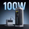 Powerbank 25000mAh USB-C USB-A 210W - melns