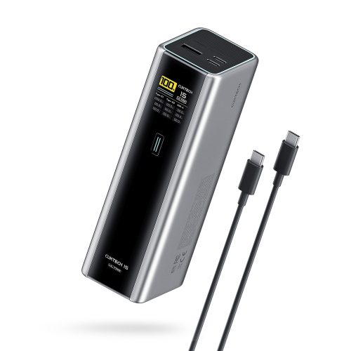 Powerbank 20000mAh USB-C USB-A 210W - pelēks