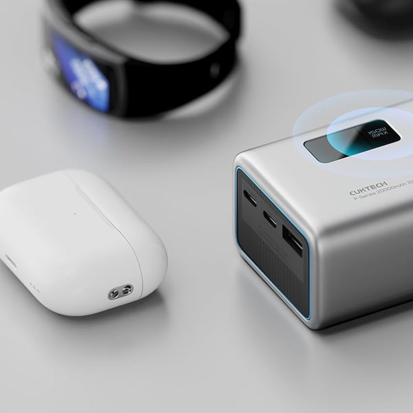 Powerbank 20000mAh USB-A USB-C 150W - pelēks