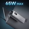Powerbank 20000mAh USB-C USB-A 100W - pelēks