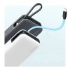 Powerbank 20000mAh USB-A USB-C ar iebūvētu USB-C kabeli 55W - balts