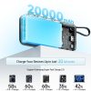 Powerbank 20000mAh USB-A USB-C ar iebūvētu USB-C kabeli 55W - balts