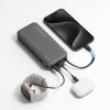 Powerbank 20000mAh USB-A USB-C ar iebūvētu USB-C kabeli 55W - pelēks