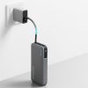 Powerbank 20000mAh USB-A USB-C ar iebūvētu USB-C kabeli 55W - pelēks
