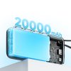 Powerbank 20000mAh USB-A USB-C ar iebūvētu USB-C kabeli 55W - pelēks