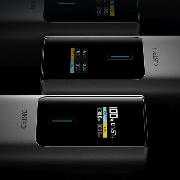 Powerbank 10000mAh USB-C USB-A 150W - pelēks