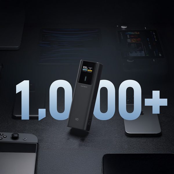 Powerbank 10000mAh USB-C USB-A 150W - melns