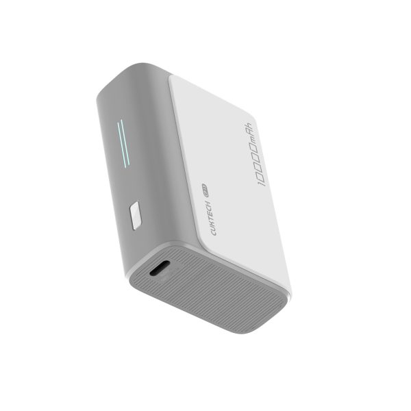 Powerbank 10000mAh USB-A USB-C 30W - pelēks