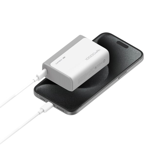 Powerbank 10000mAh USB-A USB-C 30W - pelēks