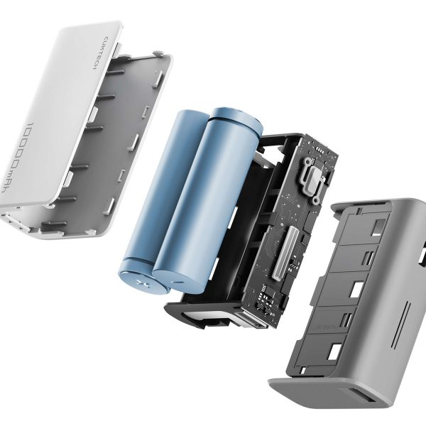Powerbank 10000mAh USB-A USB-C 30W - pelēks