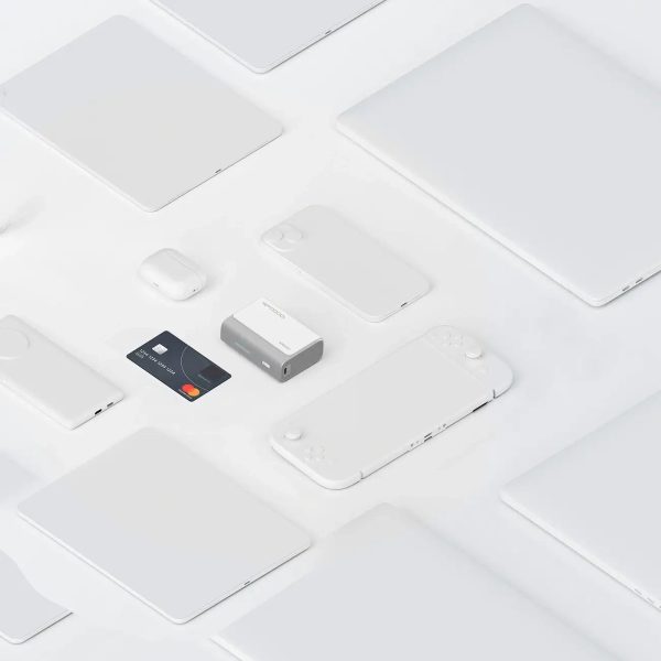 Powerbank 10000mAh USB-A USB-C 30W - pelēks