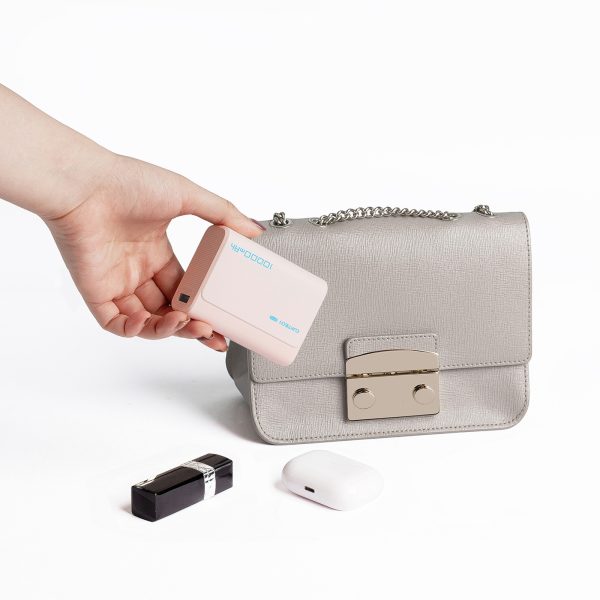Powerbank 10000mAh USB-C USB-A 30W - rozā