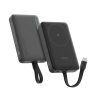 10000mAh USB-C magnētiskais barošanas bloks ar iebūvētu USB-C MagSafe kabeli - melns