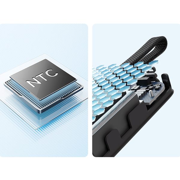 10000mAh USB-C magnētiskais pārnēsājamais akumulators ar iebūvētu USB-C kabeli - balts