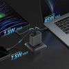 USB-C USB-A GaN 65W sienas lādētājs - pelēks