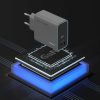 USB-C USB-A GaN 65W sienas lādētājs - pelēks