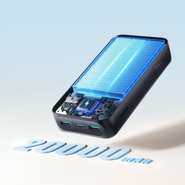 Powerbank ar digitālo displeju 20000mAh USB-A USB-C 22.5W - melns