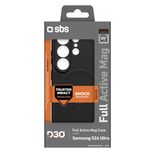 Samsung Galaxy S26 Ultra pilnībā aktīvais D3O MagSafe vāciņš - melns