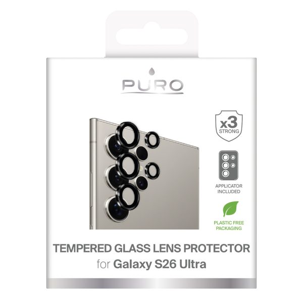 Rūdīts stikls Samsung Galaxy S26 Ultra Individual aizmugurējai kamerai - ar melnu rāmi