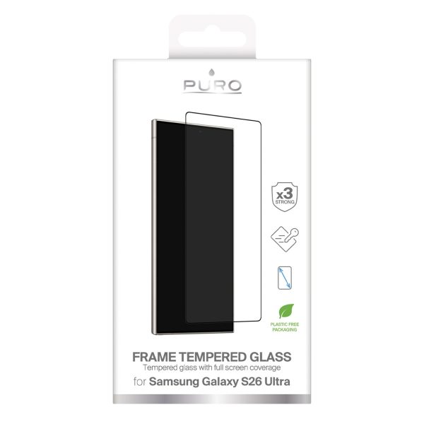 Rūdīts stikls Samsung Galaxy S26 Ultra Puro Frame - ar melnu rāmi
