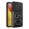 Hybrid Armor Camshield bruņu maciņš Samsung Galaxy A37 ar kameras pārsegu un statīvu - melns