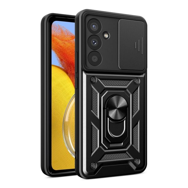Hybrid Armor Camshield bruņu maciņš Samsung Galaxy A57 ar kameras pārsegu un statīvu - melns