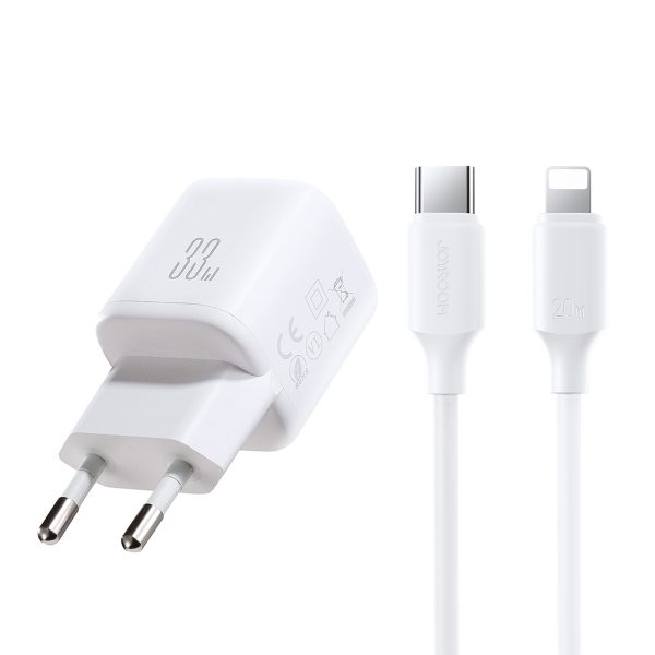 1033798-1-ladowarka-sieciowa-usb-a-usb-c-z-kablem-biala-joyroom-hurtownia-dropshipping.jpg USB-A USB-C sienas lādētājs ar USB-C kabeli - iPhone Lightning 33W - balts