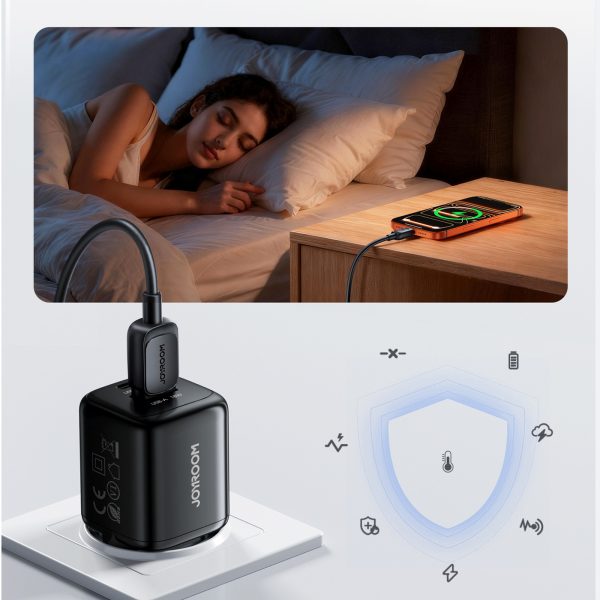 1033799-10-ladowarka-sieciowa-usb-a-usb-c-z-kablem-czarna-joyroom-hurtownia-dropshipping.jpg USB-A USB-C sienas lādētājs ar USB-C kabeli - iPhone Lightning 33W - melns