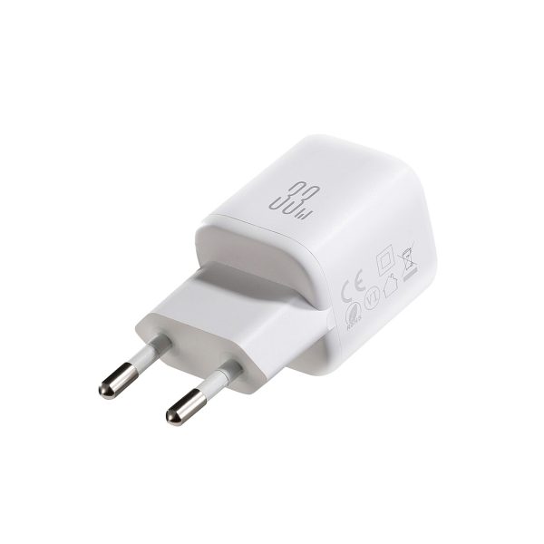33 W USB-A USB-C sienas lādētājs - balts