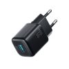 33 W USB-A USB-C sienas lādētājs - melns