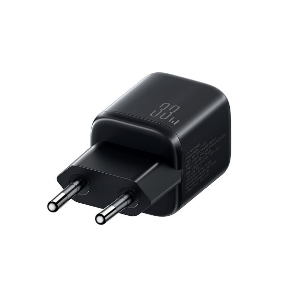 33 W USB-A USB-C sienas lādētājs - melns
