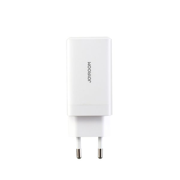 USB-C USB-A GaN 65W sienas lādētājs ar 100W USB-C kabeli 1,2 m - balts