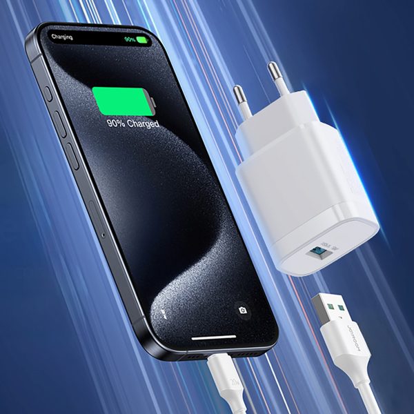 1033805-3-ladowarka-sieciowa-usb-a-18w-z-kablem-biala-joyroom-hurtownia-dropshipping.jpg 18 W USB-A sienas lādētājs ar 1 m USB-A - USB-C kabeli - balts