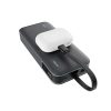 Powerbank 20000mAh USB-A USB-C ar integrētu kabeli 40W - pelēks