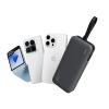 Powerbank 20000mAh USB-A USB-C ar integrētu kabeli 40W - pelēks
