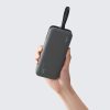 Powerbank 20000mAh USB-A USB-C ar integrētu kabeli 40W - pelēks