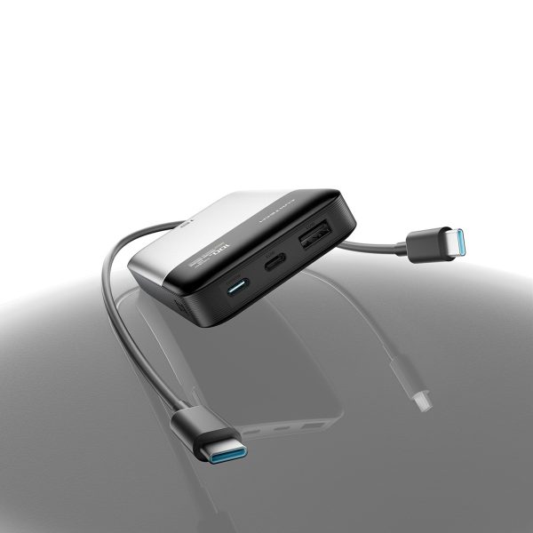 Powerbank 15000mAh USB-A USB-C 100W - pelēks