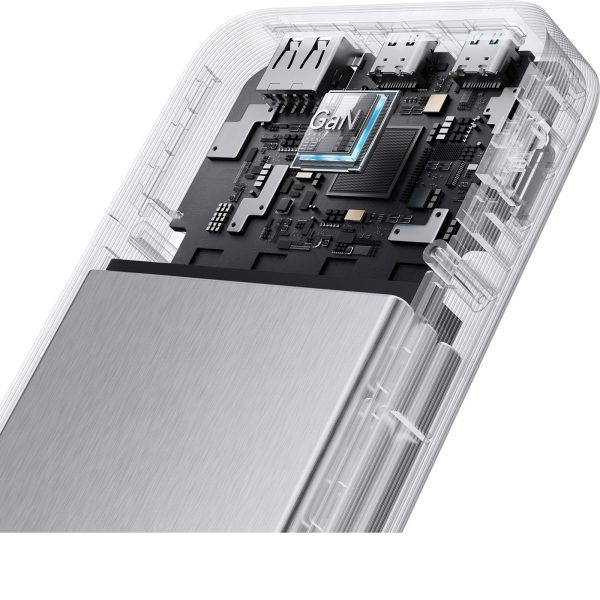 Powerbank 15000mAh USB-A USB-C 100W - pelēks