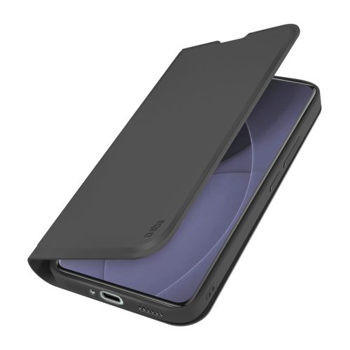 Xiaomi Redmi Note 15 Pro+ maciņš ar gludu, atlokāmu vāciņu - melns