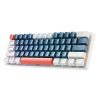 Blue Switch vadu mehāniskā spēļu tastatūra ar fona apgaismojumu - zila un balta