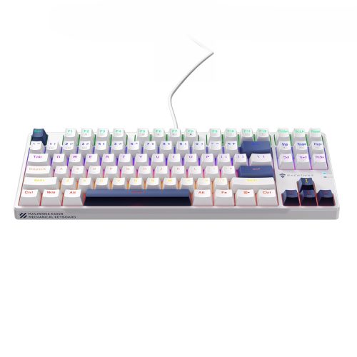 Vadu mehāniskā spēļu tastatūra ar fona apgaismojumu, sarkans slēdzis - balta