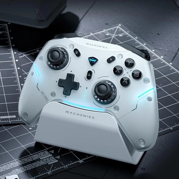 G5Pro Max bezvadu spēļu kontrolieris ar uzlādes staciju - balts